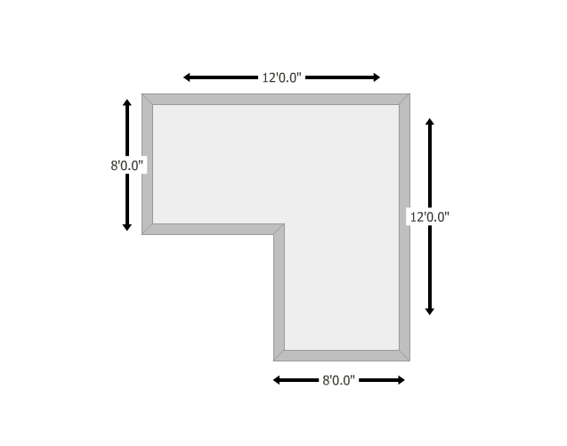 L-shape garden room dimensions